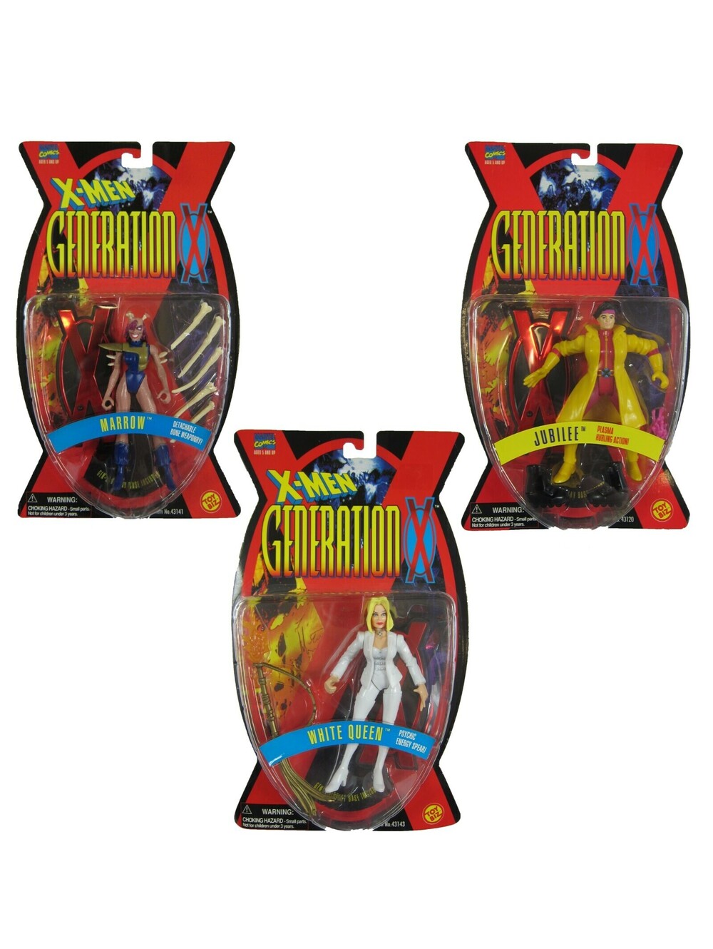 Lot 3 X-Men Generation X Jubilee, White Queen, & Marrow Action Figures Toy Biz